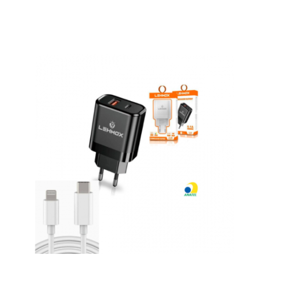 Carregador de Celular 5.1A PD+USB Lehmox - LE-486 IOS