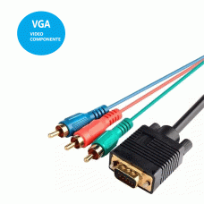 Cabo Conversor Vga X 3 Rca Video Componente 5 Mts E Filtro